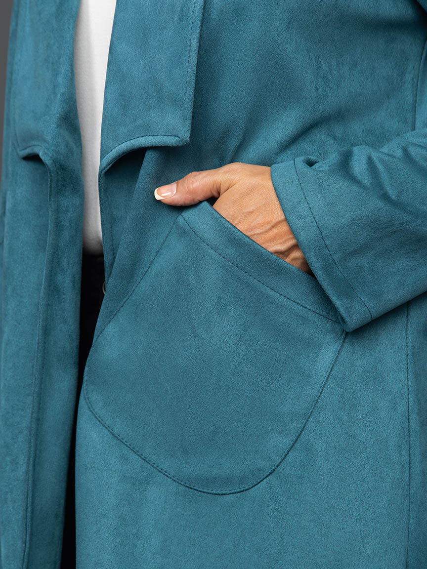 Double Pocket Faux-Suede Blazer Image 5