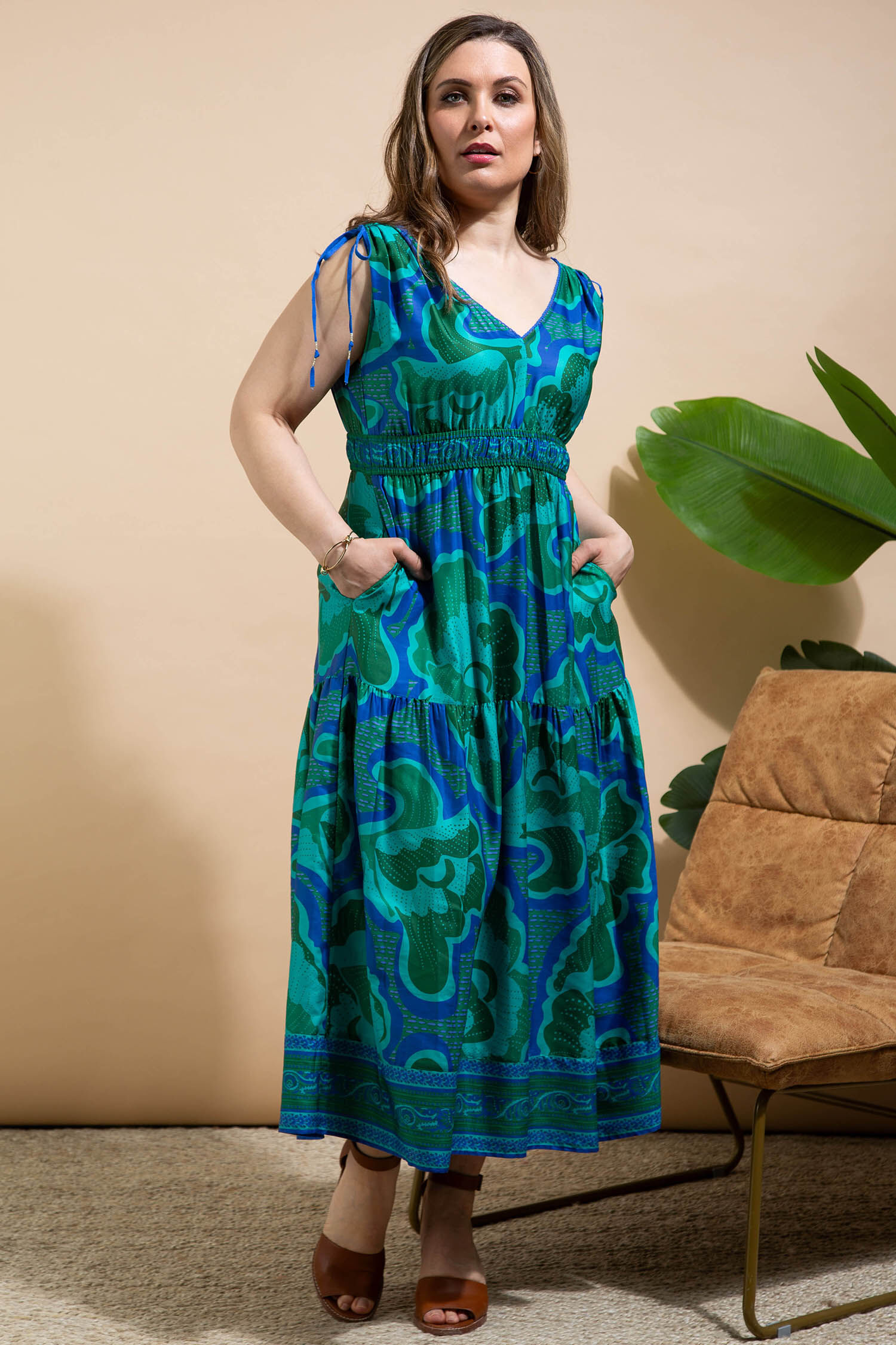 Vintage Print Maxi Dress Image 1