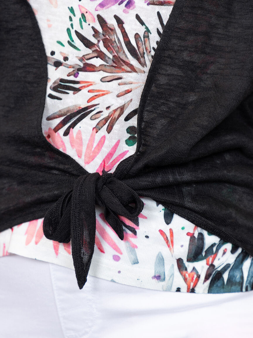 &frac34; Sleeve Burnout Fooler Top Image 5