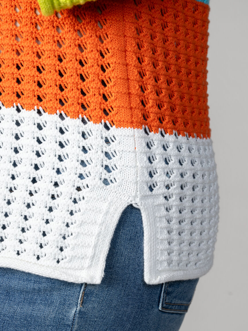 3/4 Sleeve Colour Block Sweater