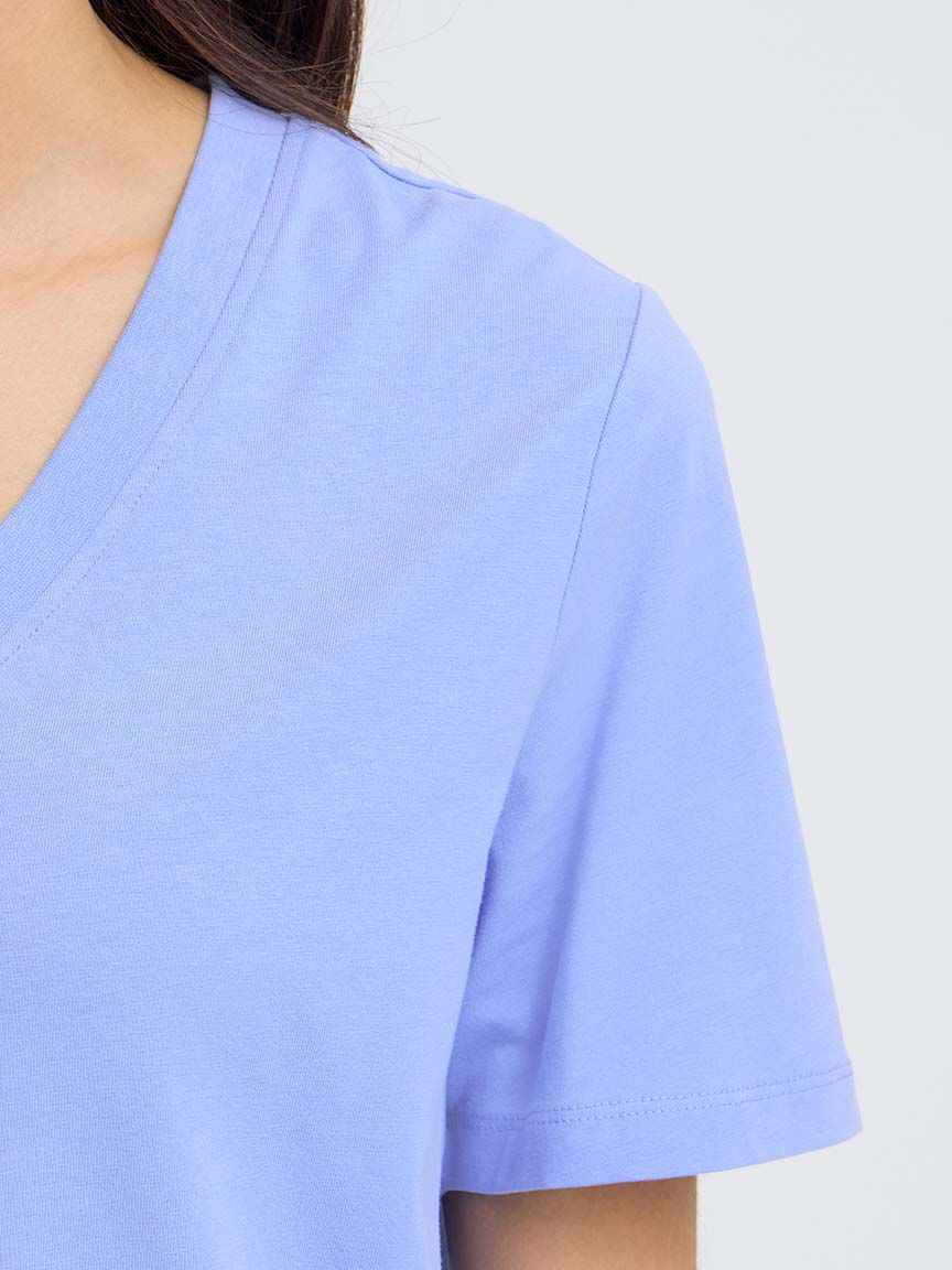 Short Sleeve V-Neck Cotton Shirt