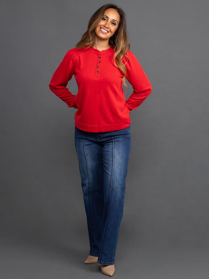 French Terry Sweater Blouse Image 1