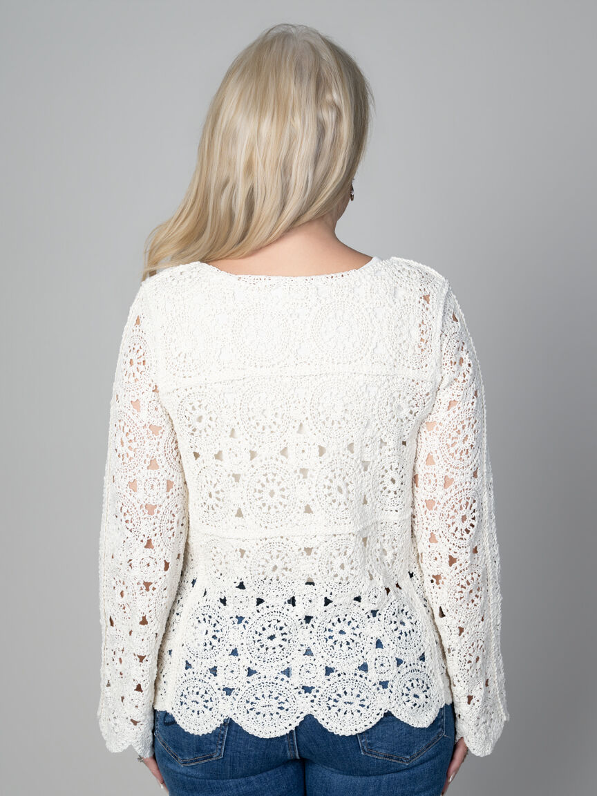 Long Sleeve Crochet Top 