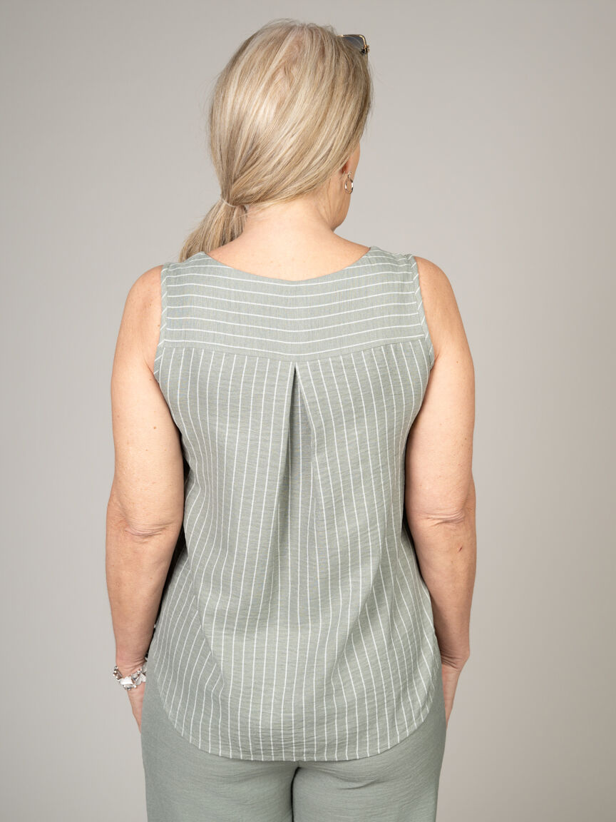 Sleeveless Top With Faux Side Buttons