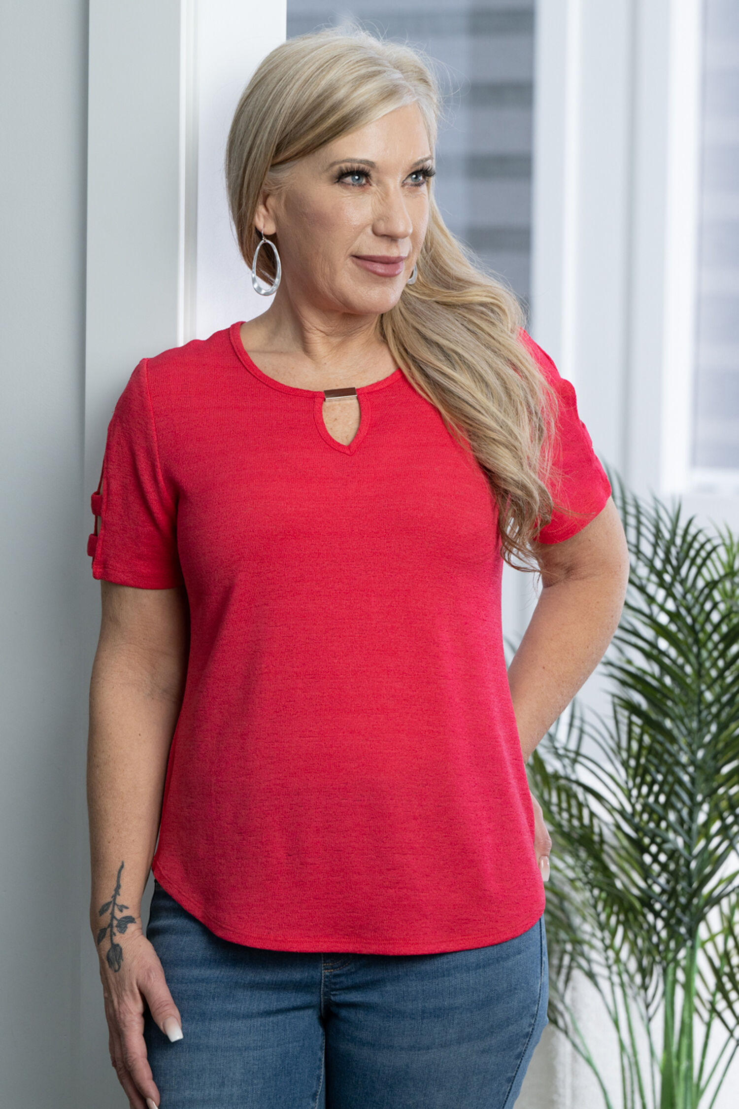 Side Shoulder Slit Shirt  Image 1