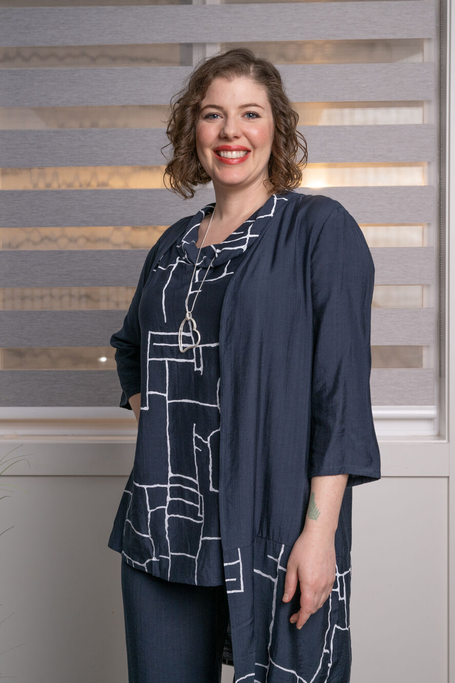 Open Front Geo Print Cardigan Image 1