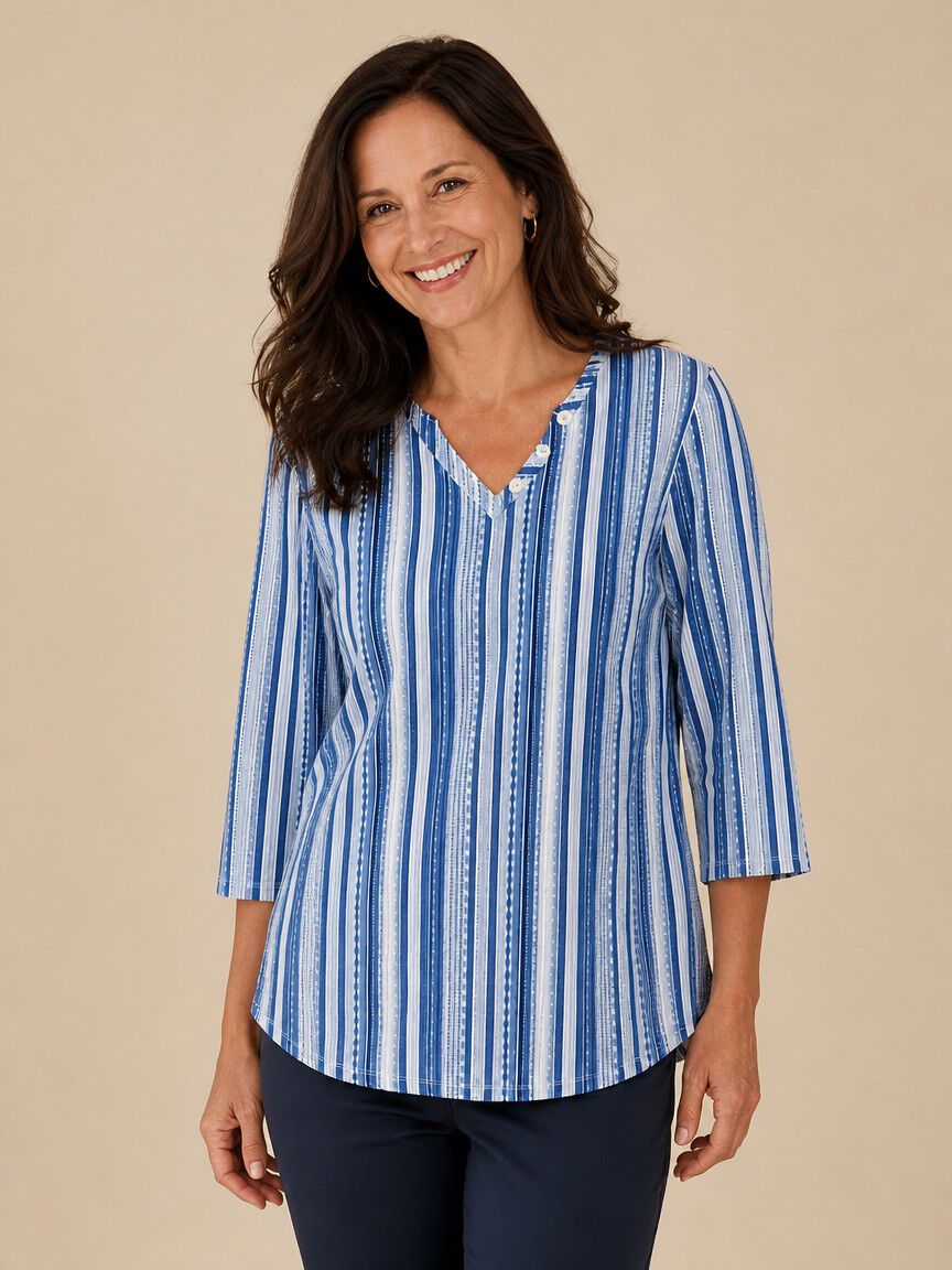 3/4 Sleeve V-Neck Top