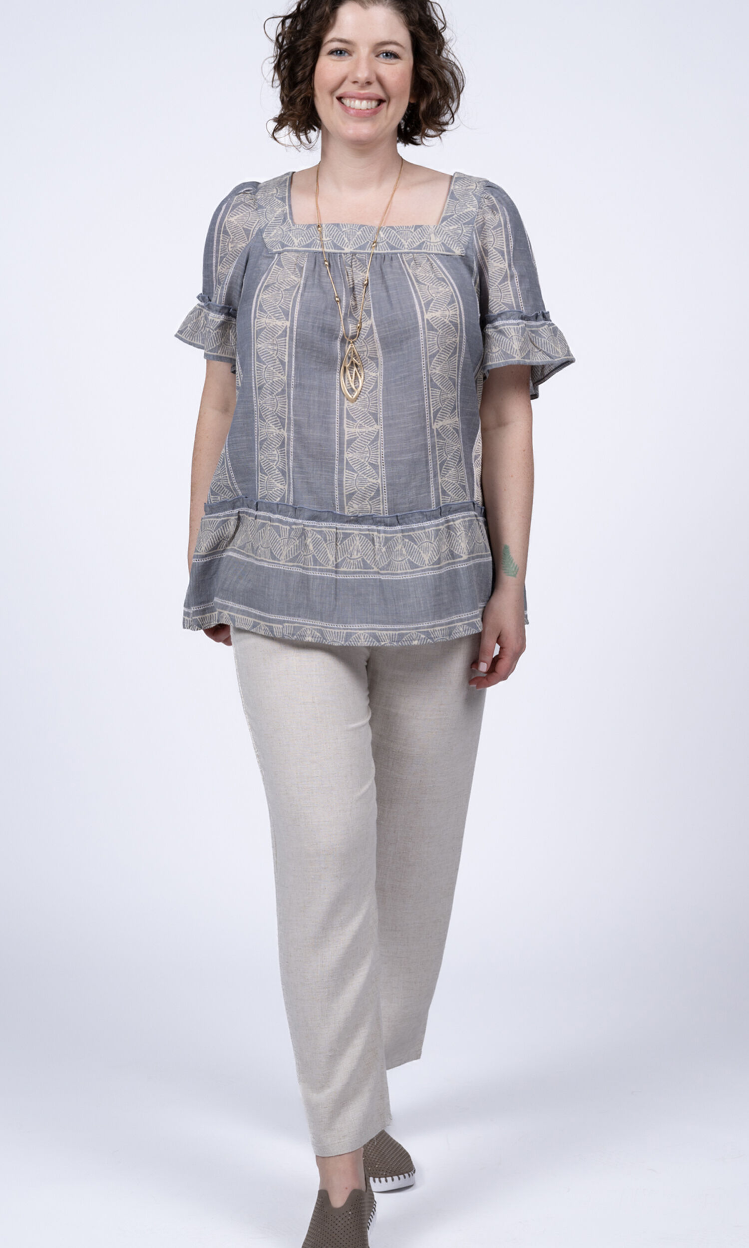Chambray Cotton Blouse Image 1
