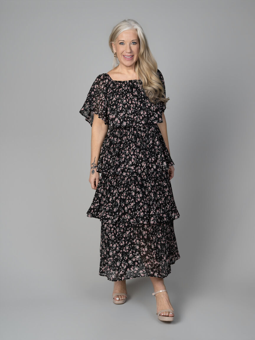 Tiered Off The Shoulder Maxi Dress