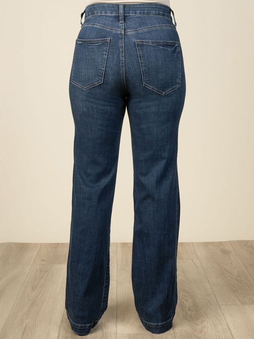 Avery High Rise Luxe Stretch Trouser Leg Jeans