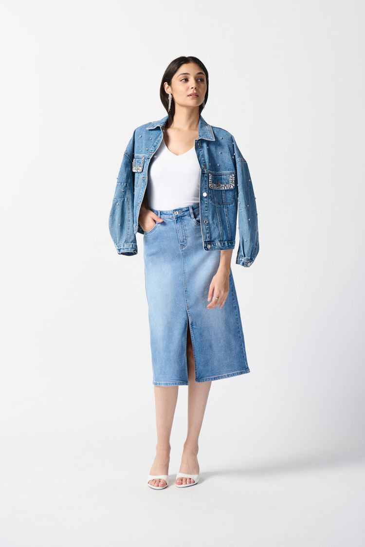 Denim A-Line Skirt Image 1