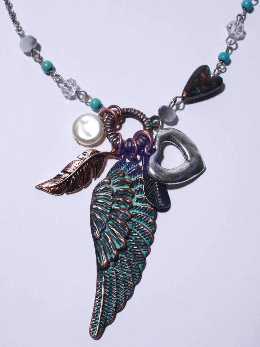 Necklace and Earring Set Short Wing Charms  Image 3