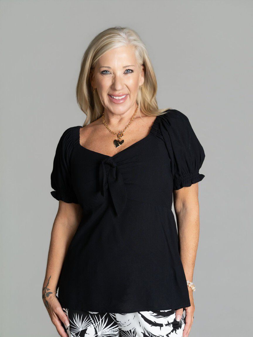 Off The Shoulder Tie Front Top