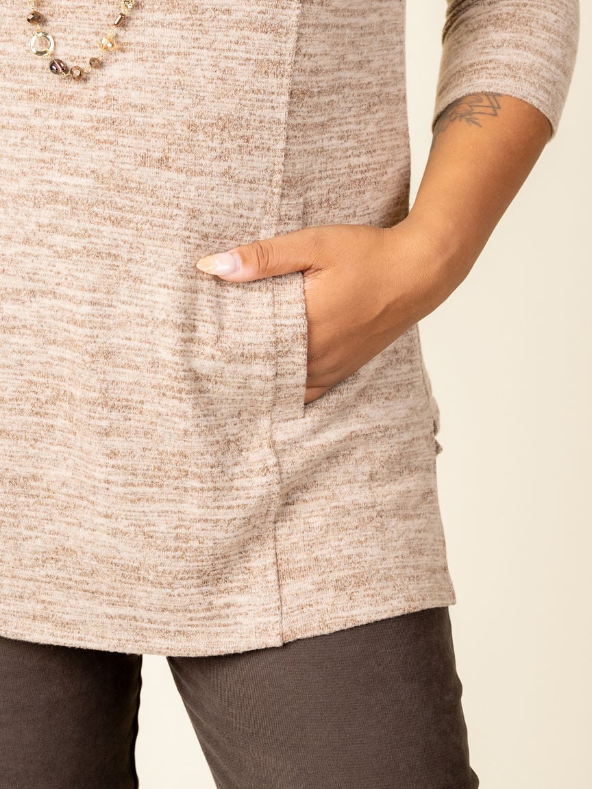 Long Sleeve Tunic With Kangaroo Pocket