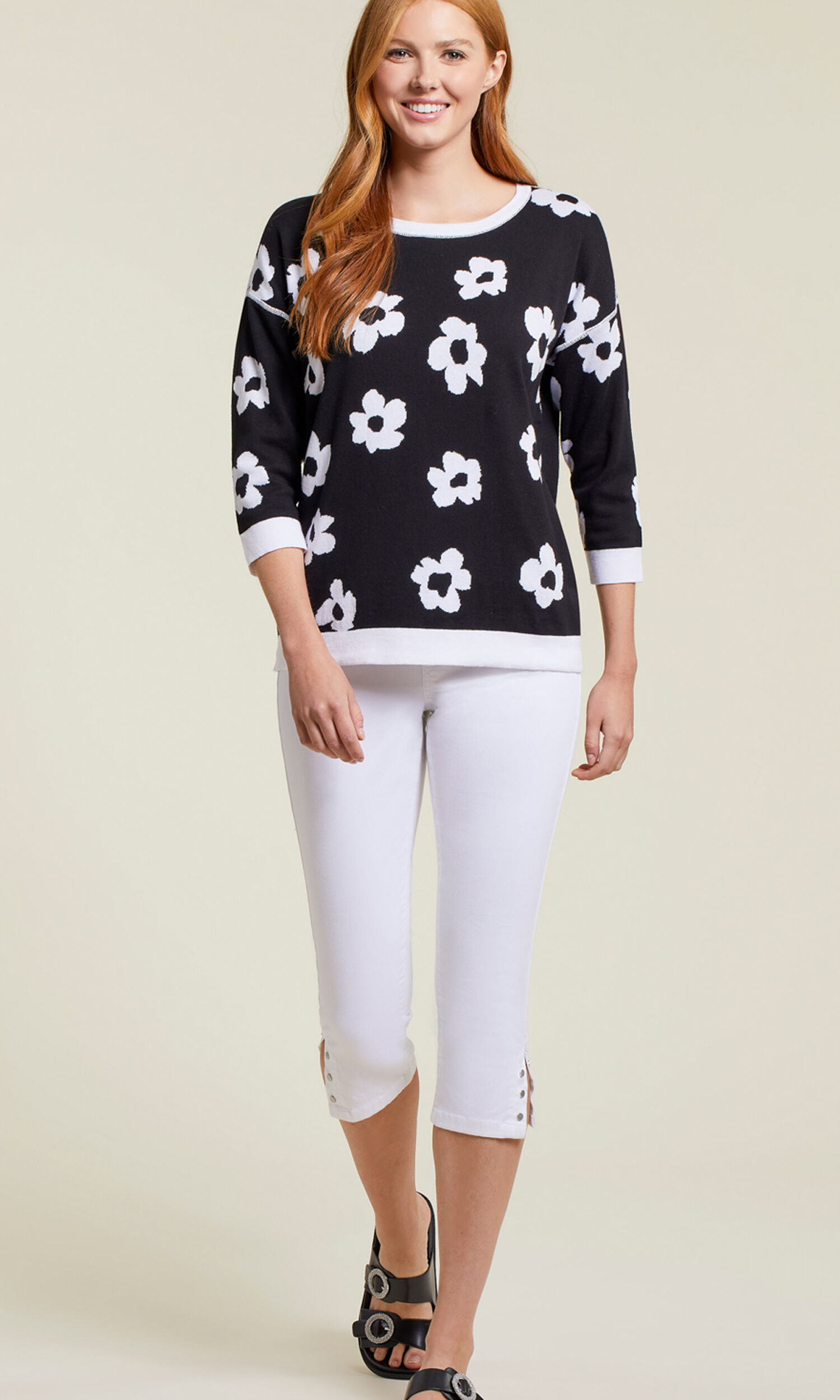 100% Cotton Reversible Daisy Sweater Image 1
