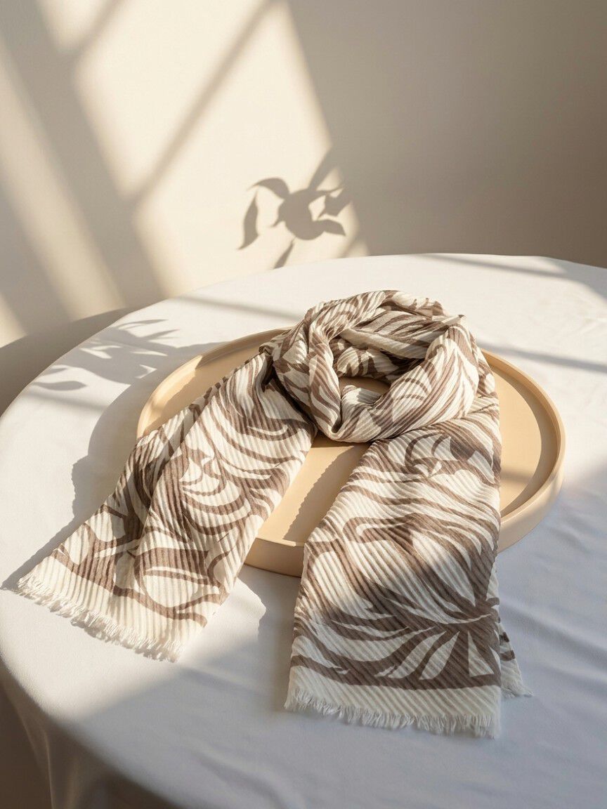 Lightweight Woven Ribbed Scarf