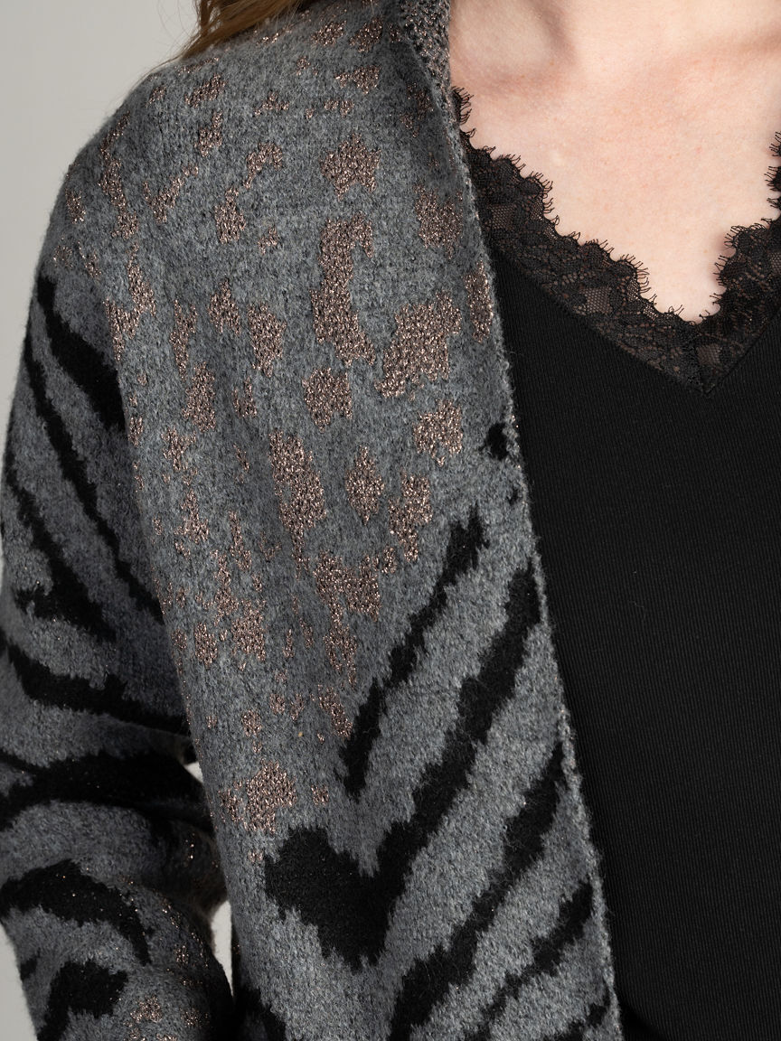 Animal Print Lurex Cardigan