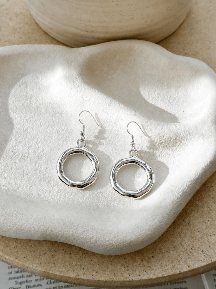 Silver-Tone Necklace with Pendant and Earrings