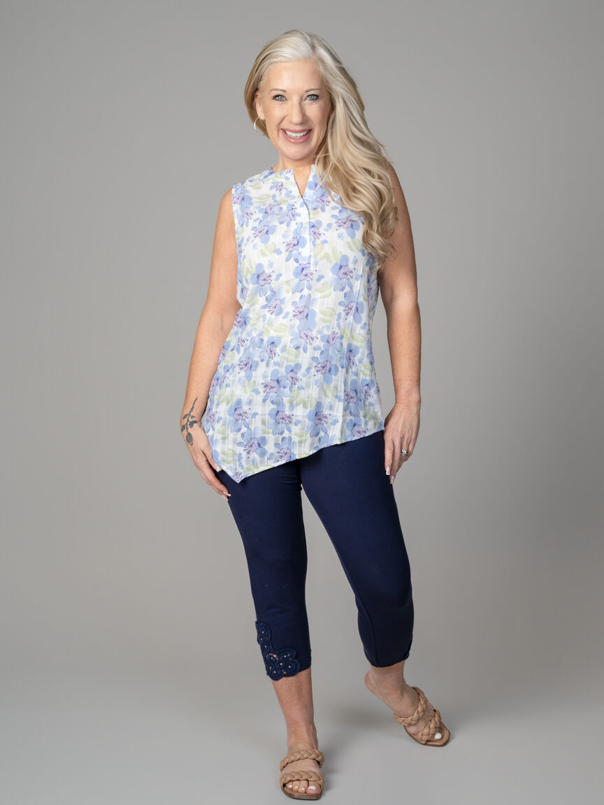 Sleeveless Asymmetrical Hem Top