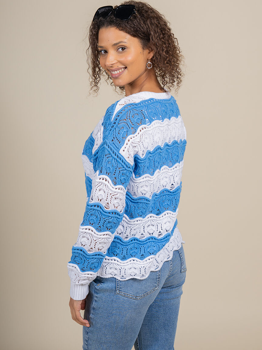 Long Sleeve V Neck Sweater  Image 4