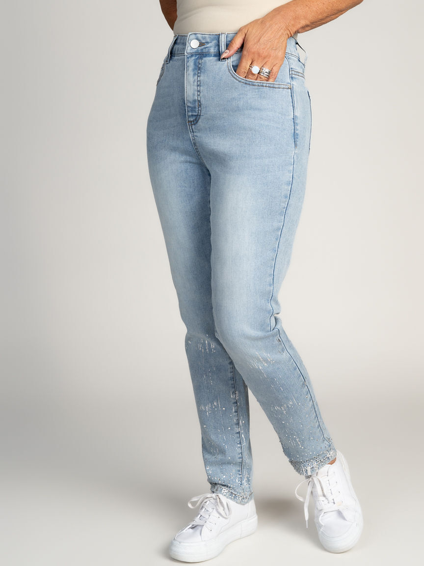 Embellished Straight Leg Jeans
