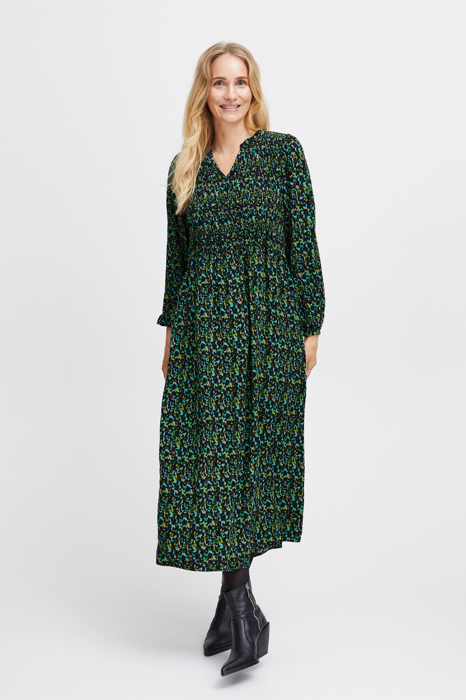 Ballon Sleeve Maxi Dress Image 1