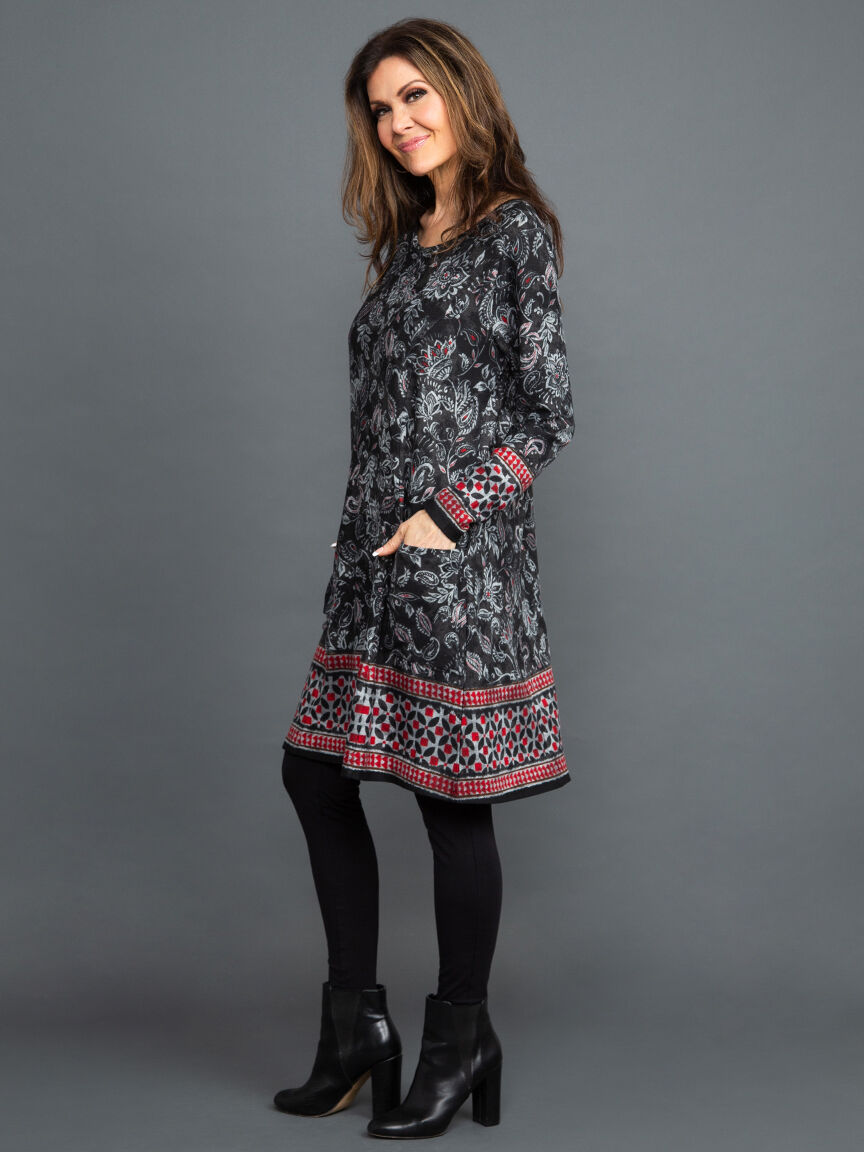 Long Sleeve Knee Length Floral Dress | Papillon | Suzanne's Long Sleeve Knee Length Floral Dress | Papillon | Suzanne's