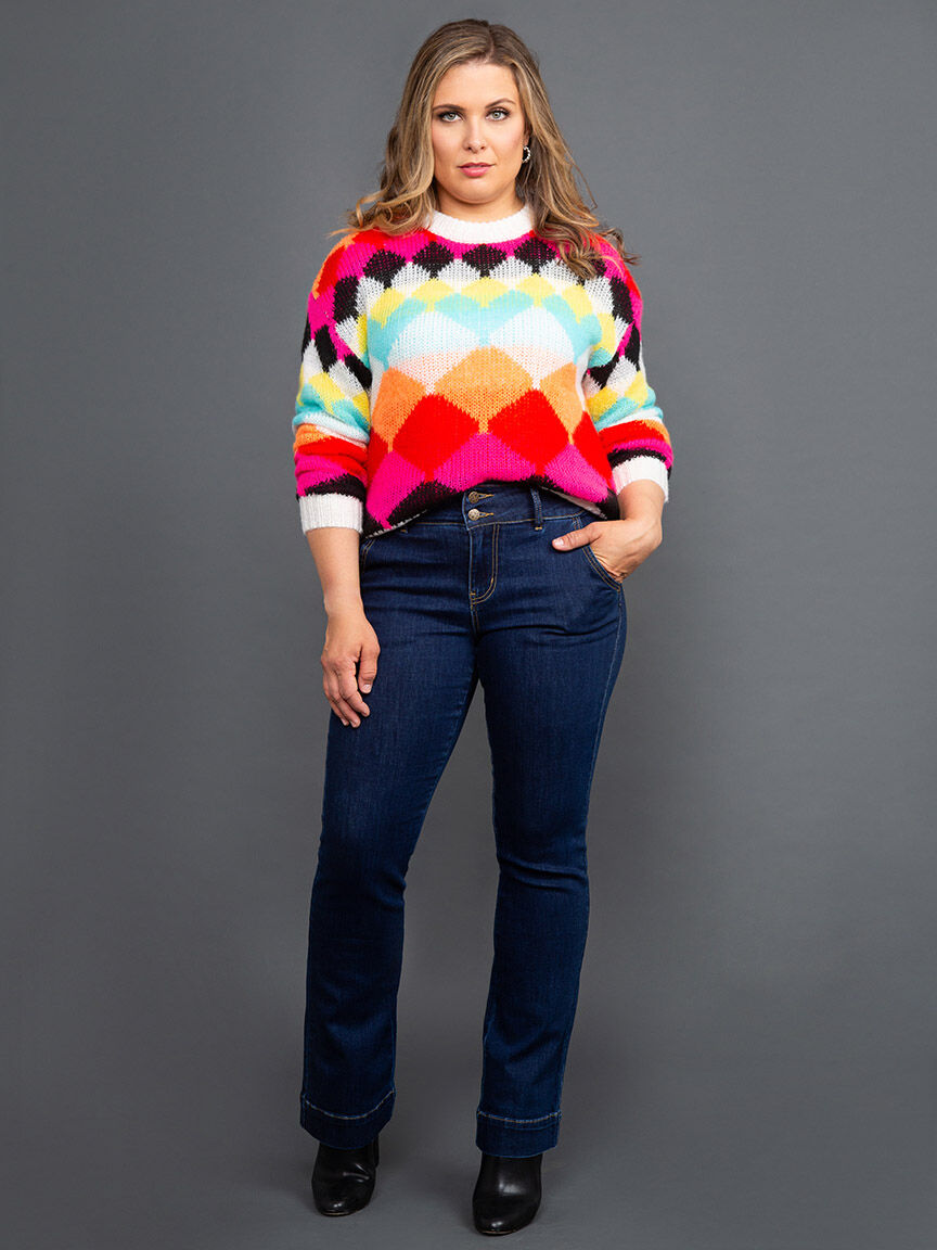 Diamond & Heart Long Sleeve Sweater Image 1