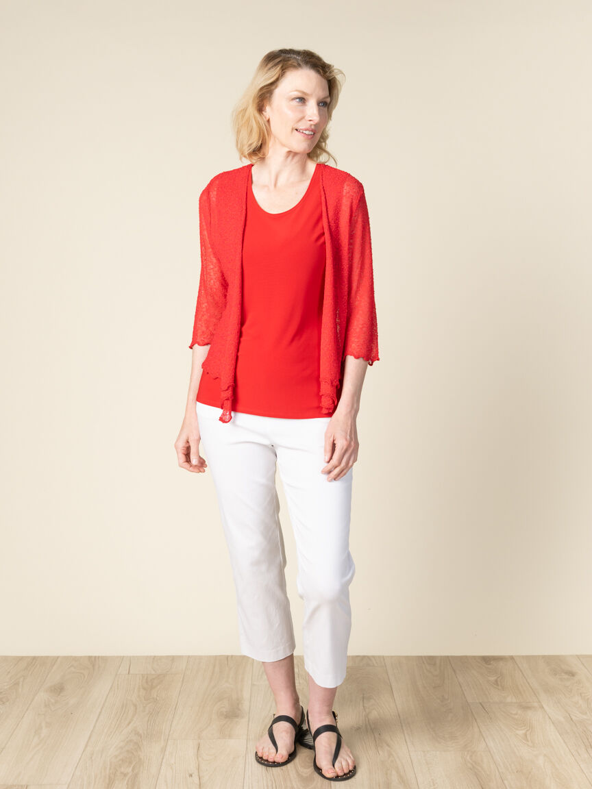 Cropped Mesh Cardigan