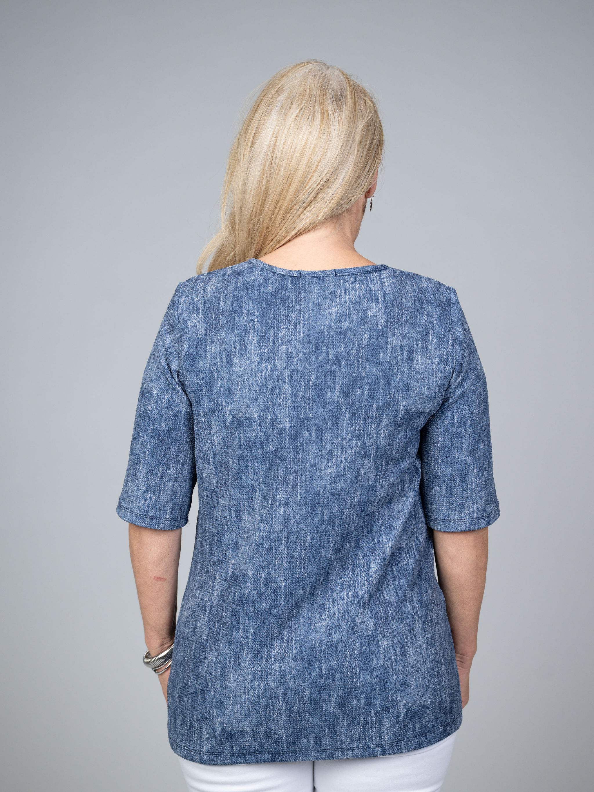 Oversized Elbow Sleeve V-Neck Top