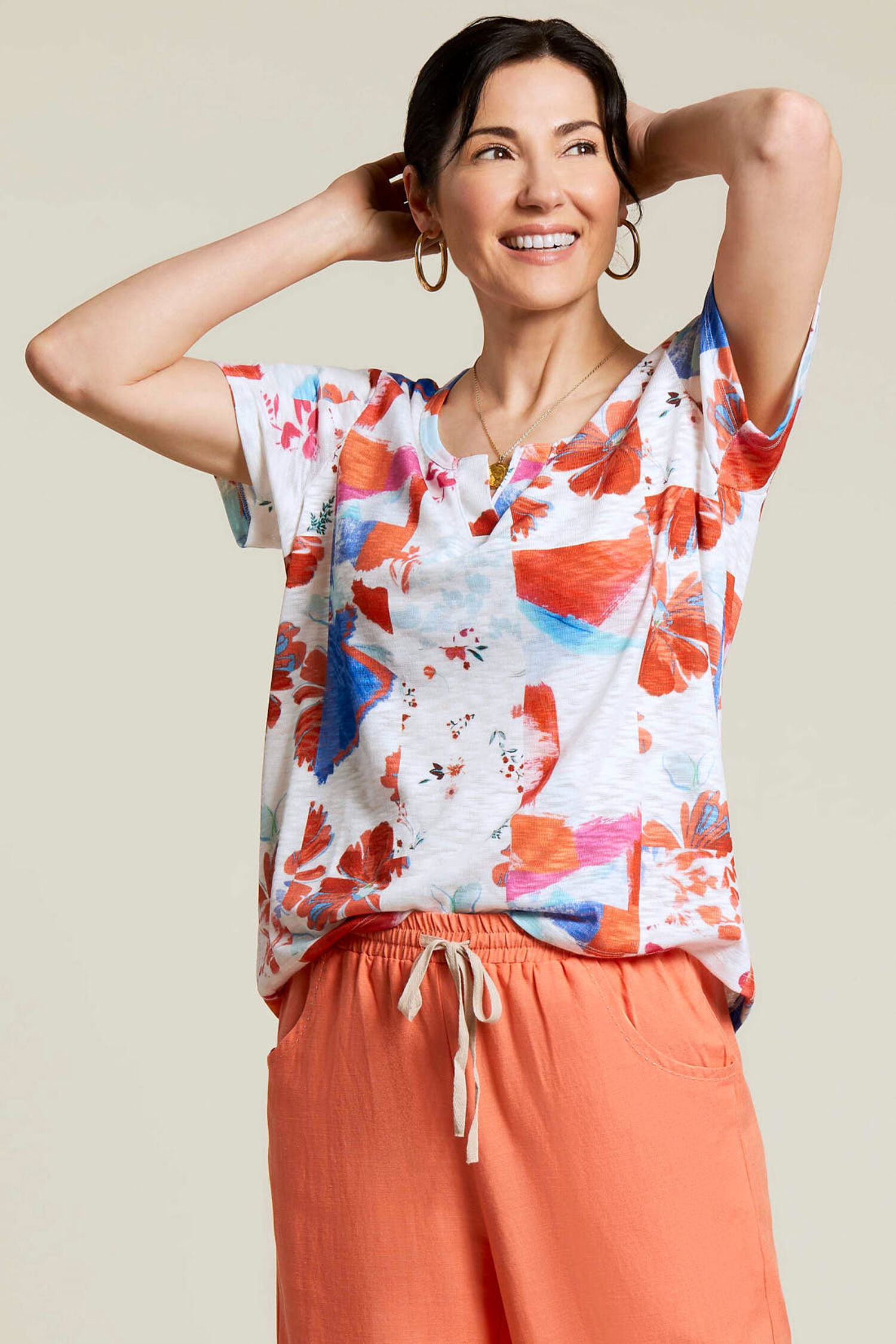 Notched Crew Boxy T-Shirt Image 1