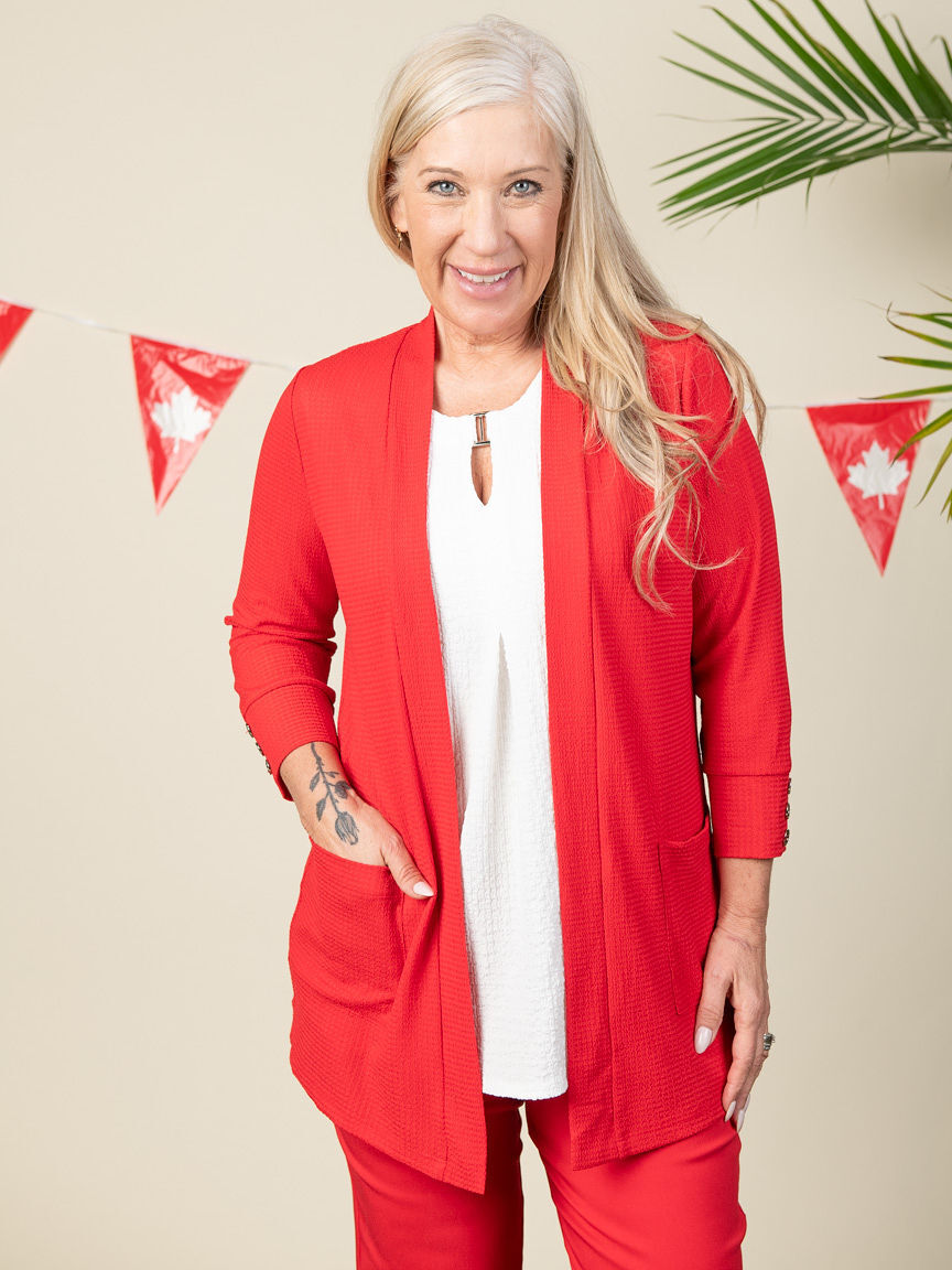 Lightweight Open-Front Cardigan  Image 1