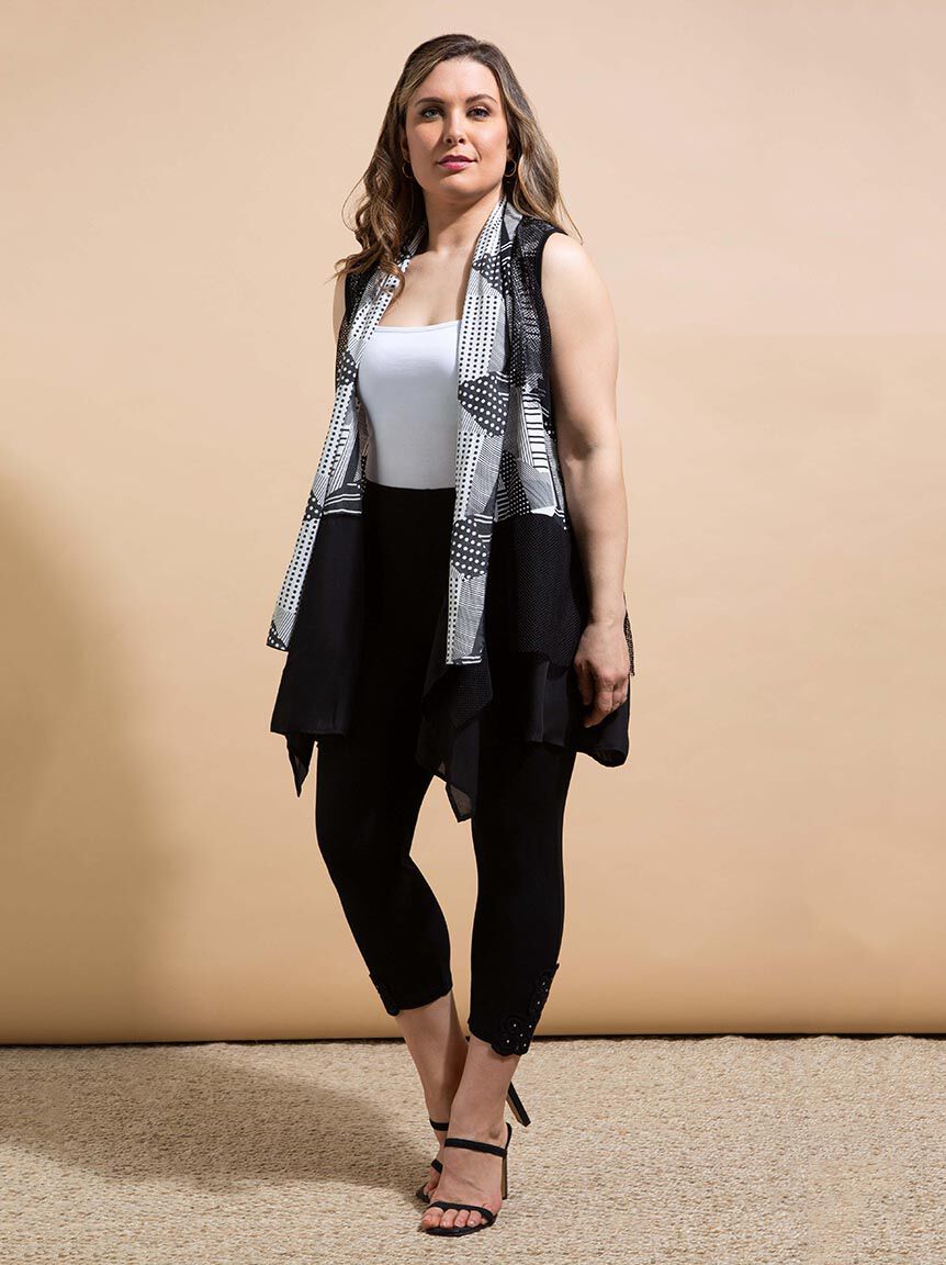 Shawl Collar Vest w/ Mesh Insert Image 1