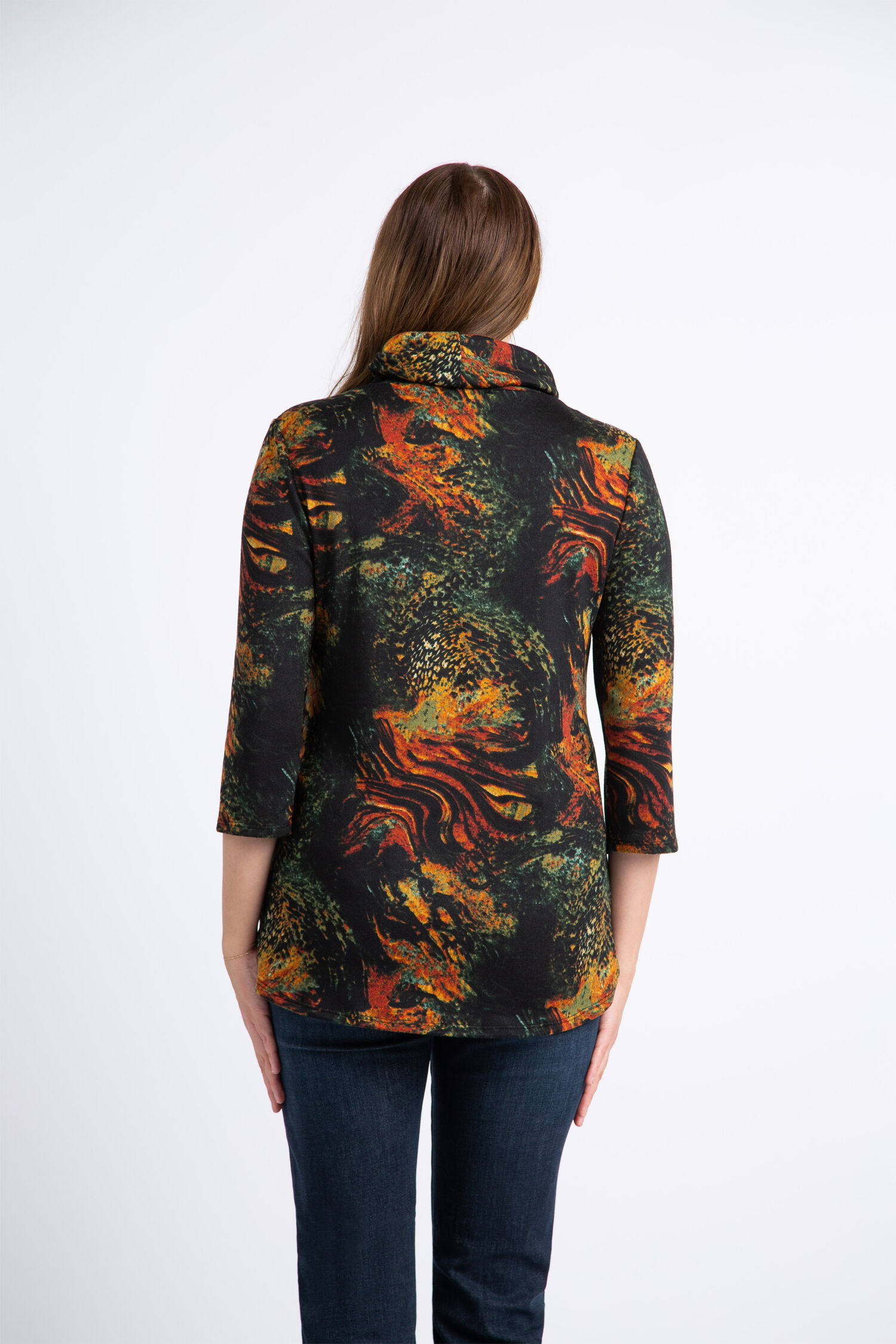 &frac34; Length Sleeve Cowl Neck Image 4