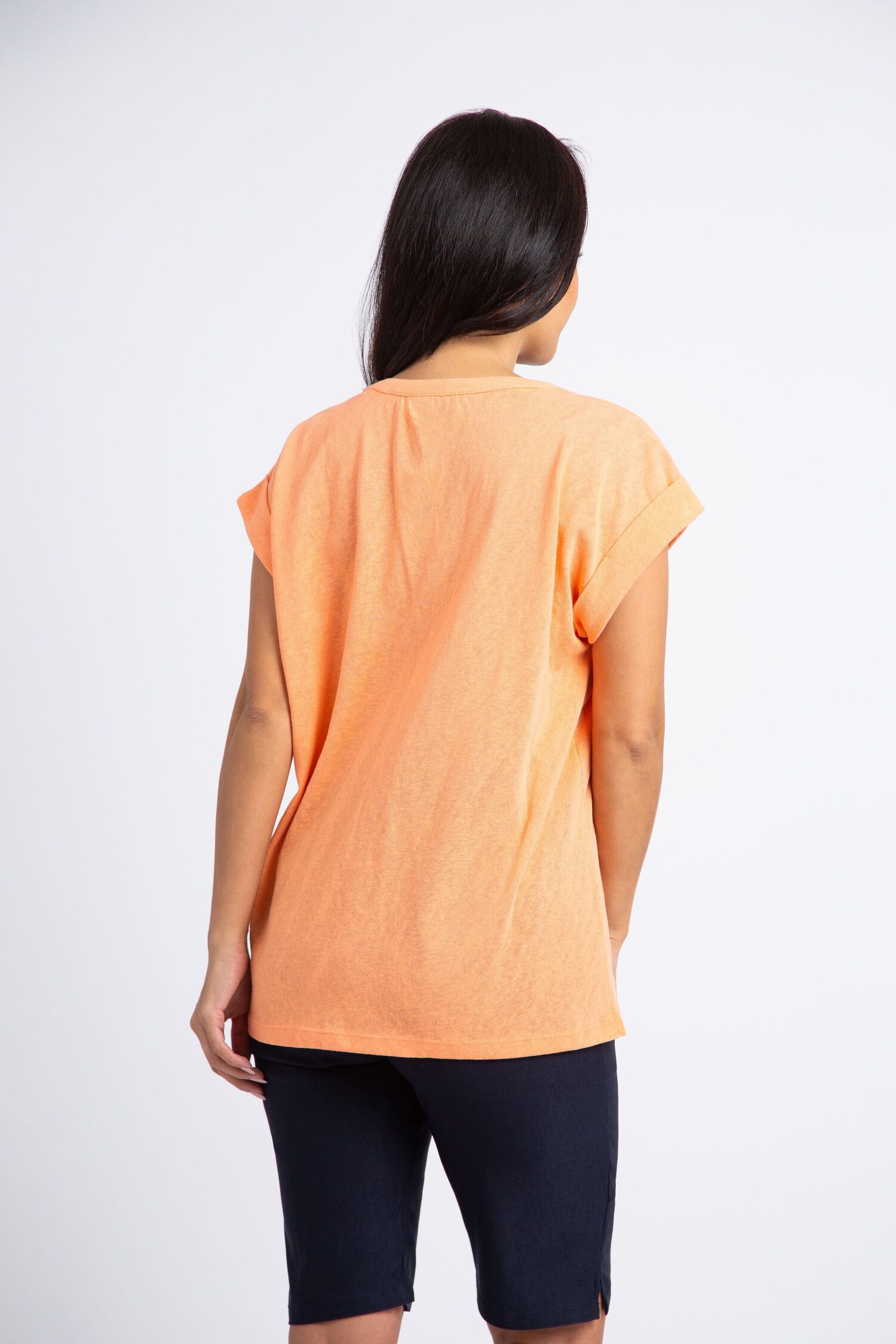 Linen Blend Henley Tee Image 3
