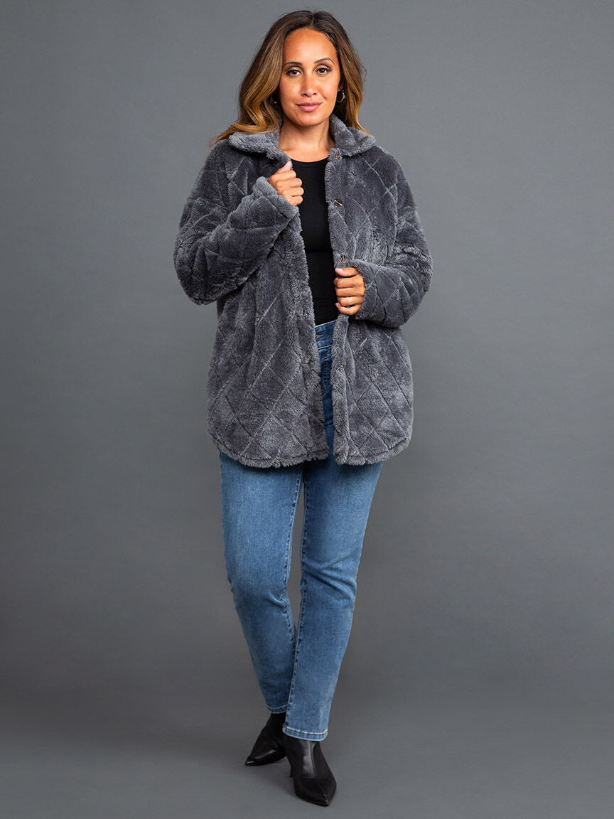 Faux Fur Quilted Jacket Image 1