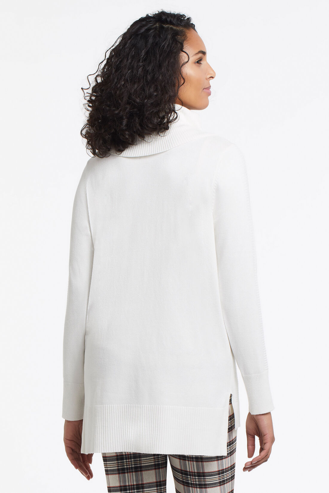Turtleneck Hi-Lo Tunic Sweater Image 2