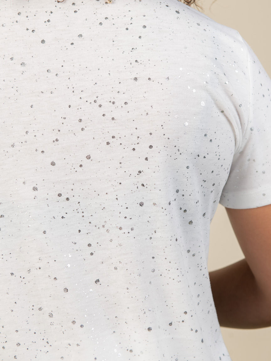 Short Sleeve Burnout Foiled Top Image 6