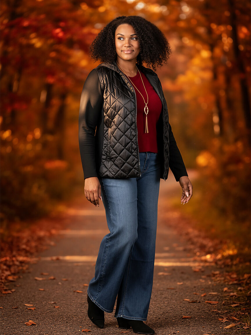 Double Fabric Hooded Jacket