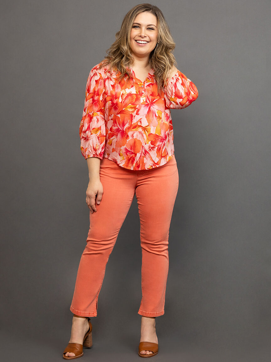 Tropical Inspired &frac34; Sleeve Blouse  Image 1