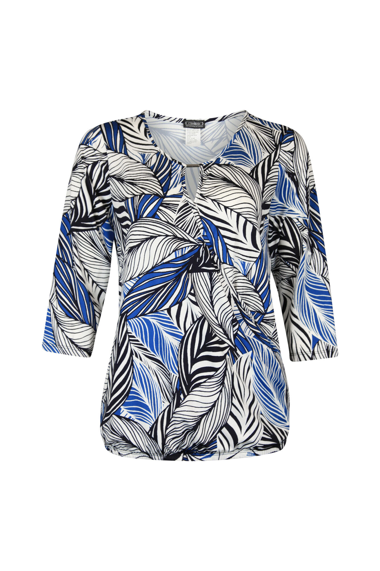 Keyhole Neckline Blouse Elastic Waist Image 1