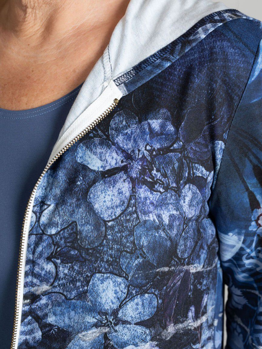 Zip-Front Printed Layering Jacket