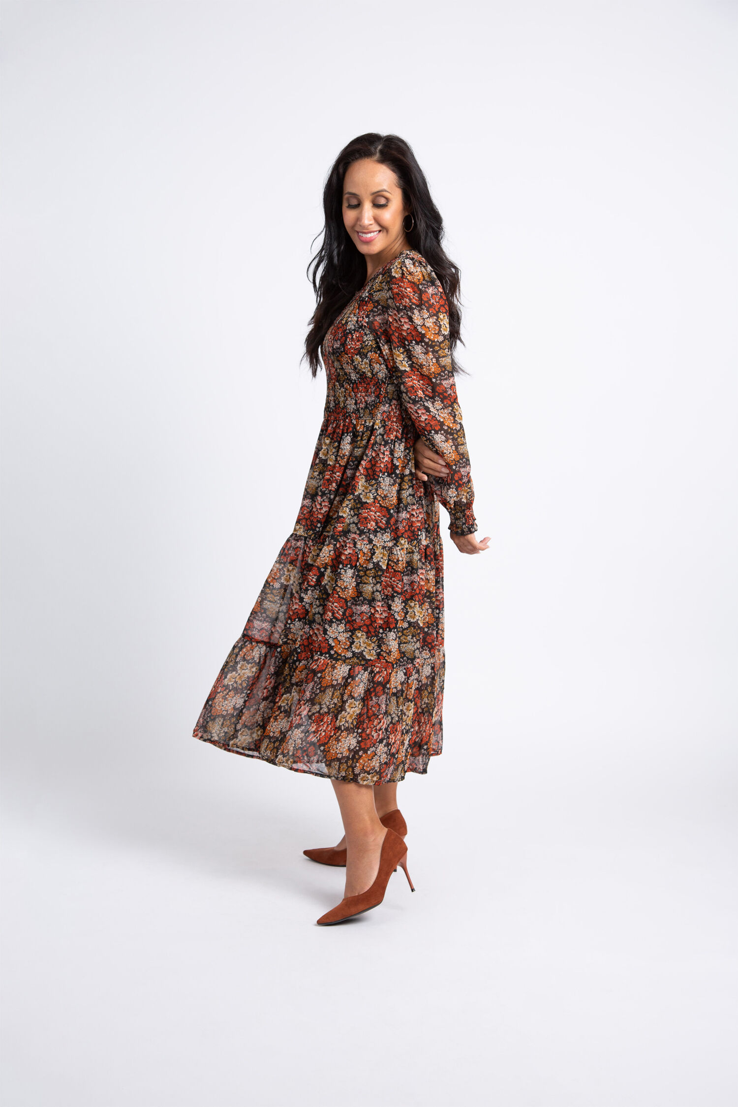 Balloon Sleeve Tiered Maxi Dress Image 2