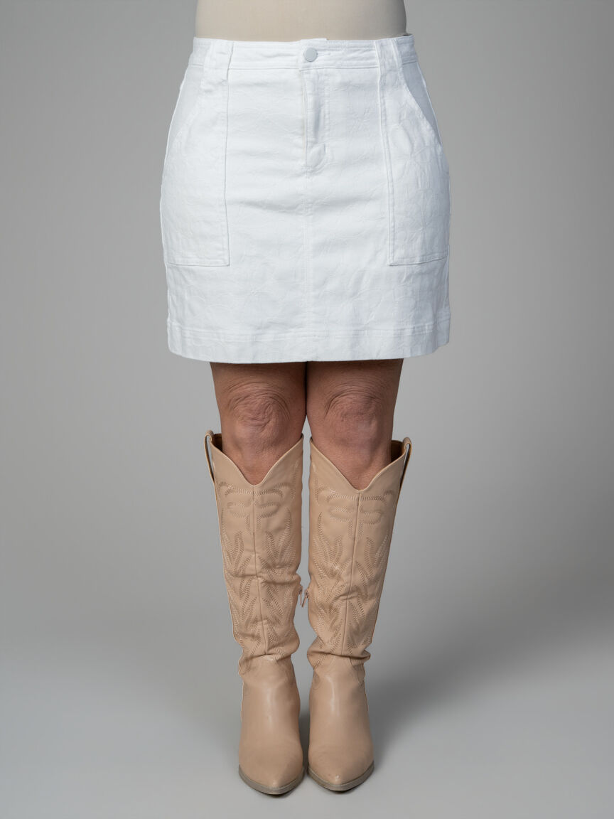 Audrey Hugging Jean Skort