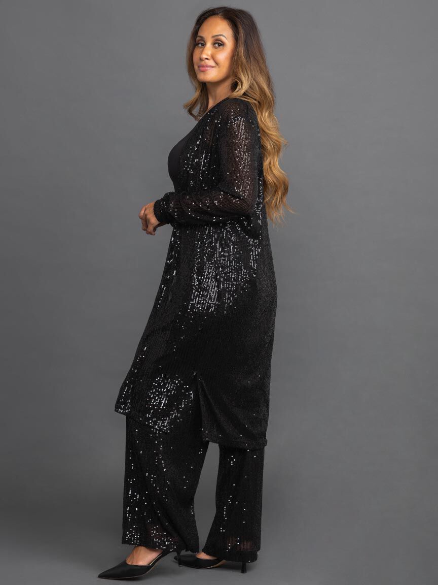 Longline Sequin Cardigan Image 2
