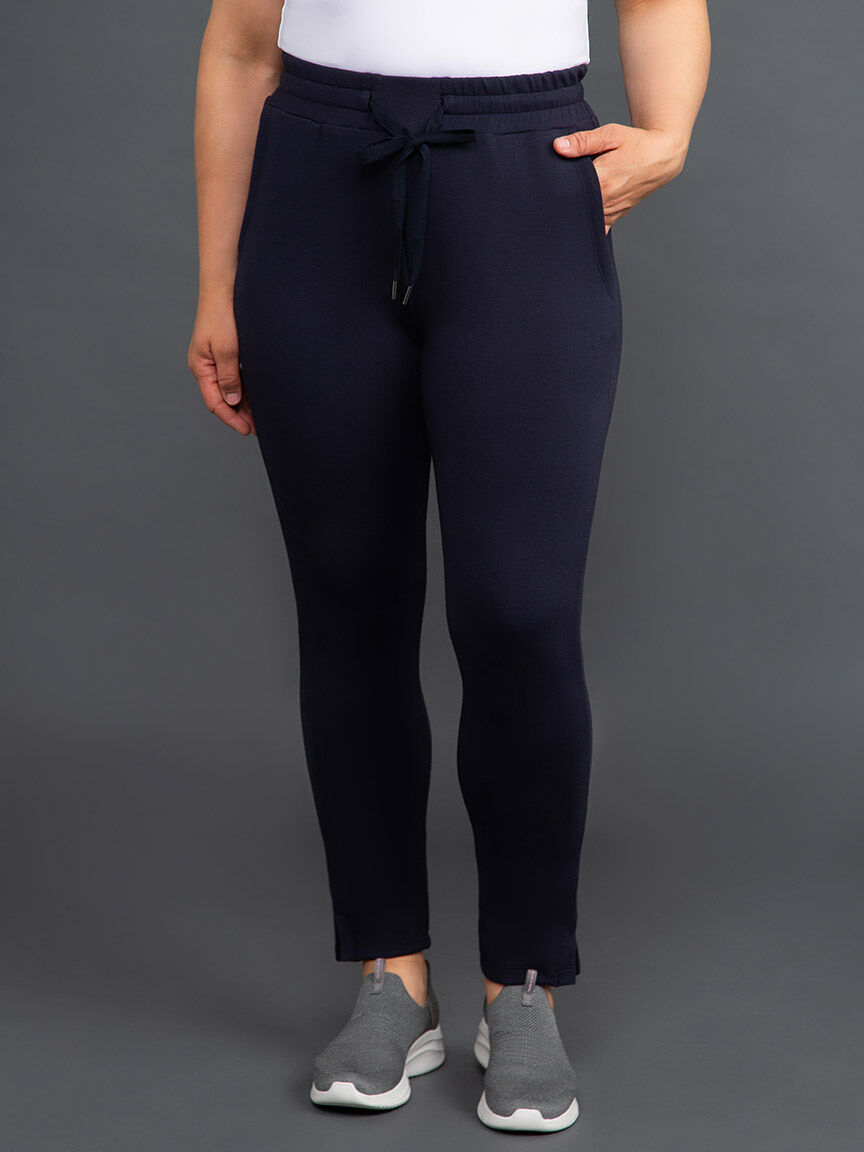 Scuba Pull-On Ankle Pants w/ Side Slits Image 2