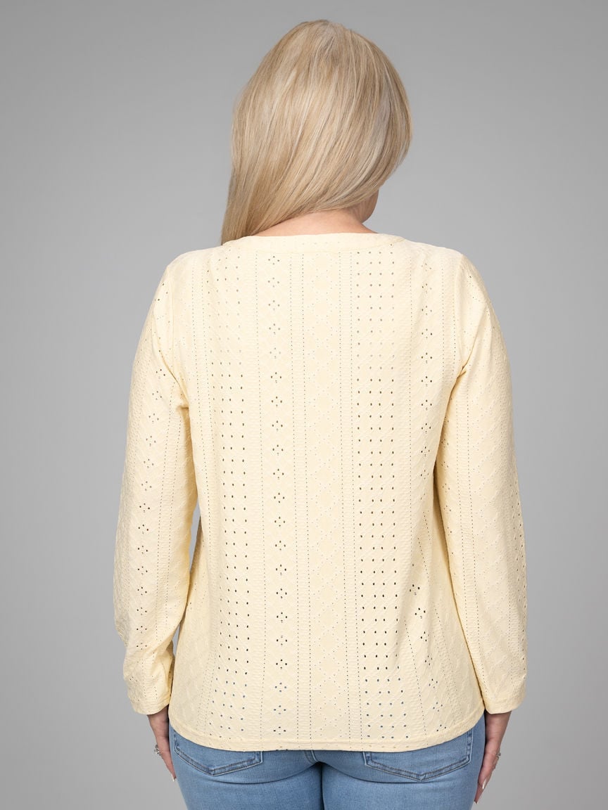 Eyelet Long Sleeve Top