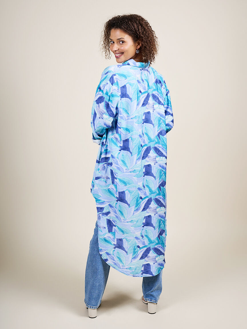 &frac34; Sleeve Button Up Tunic  Image 2