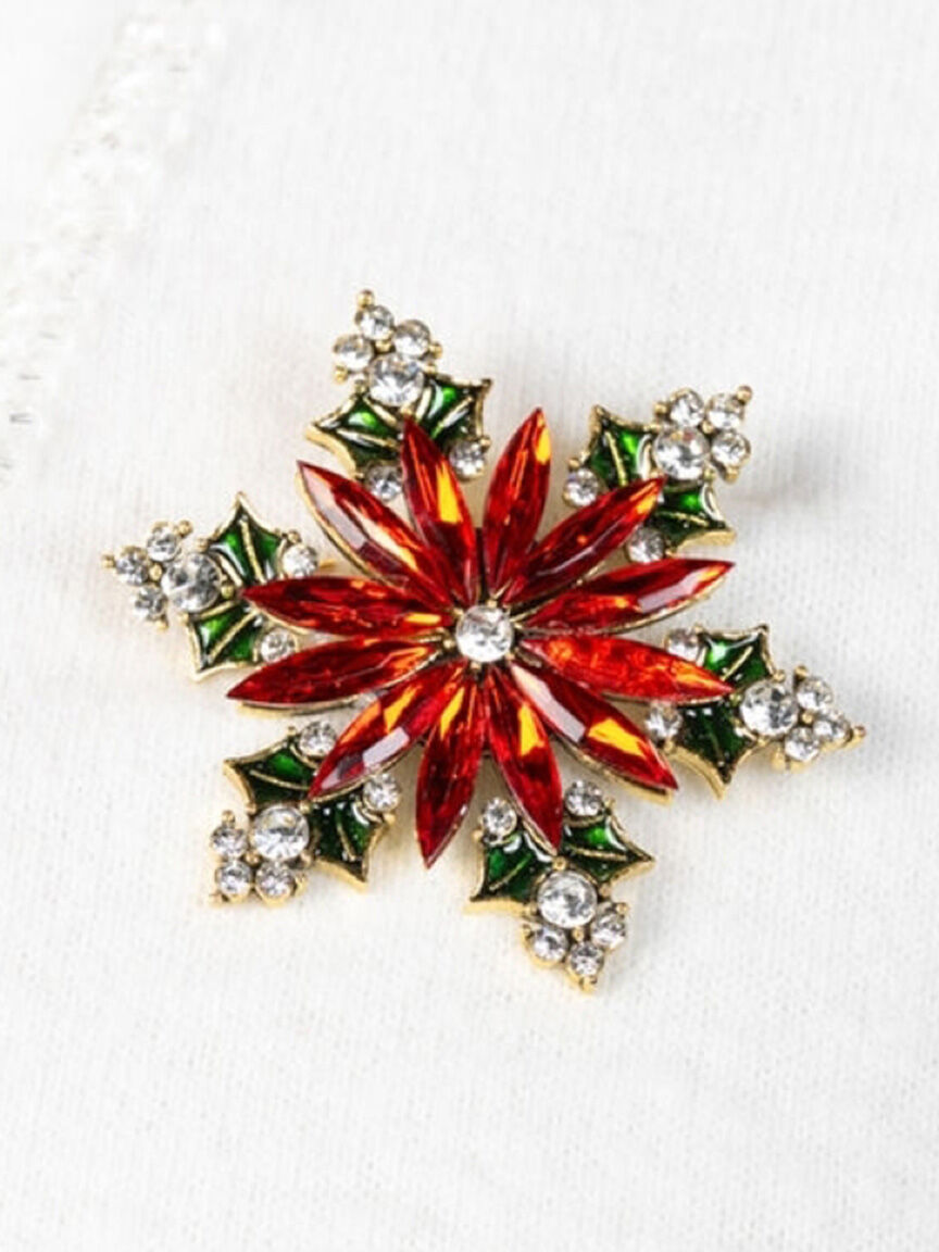 Poinsettia Gem Pin Image 1