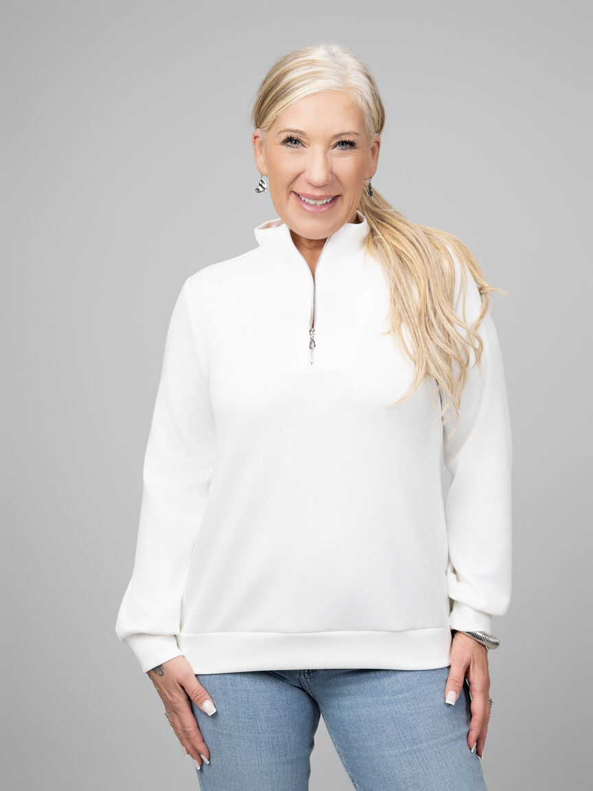 Long Sleeve Scuba Zip-Up Sweatshirt  Image 1